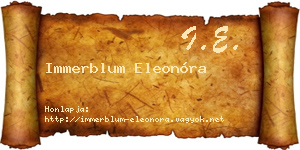 Immerblum Eleonóra névjegykártya